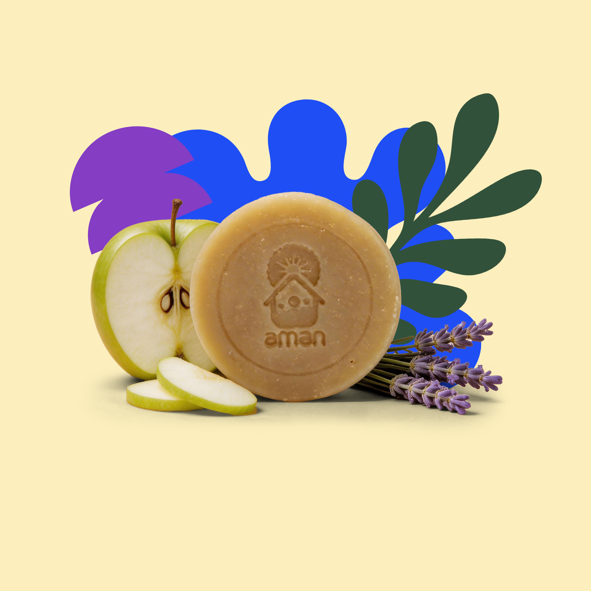 Natural Soap Bar - Pureh "Lavender & Apple"